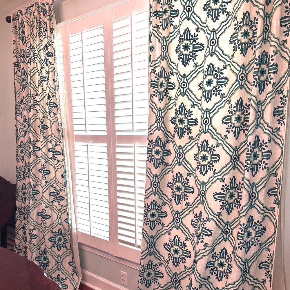 ANTHROPOLOGIE EMBROIDERED CURTAINS